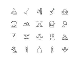 Fototapeta premium Farming Technology Icons Set