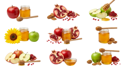 Apples, Pomegranates, Honey, Walnuts, Sunflower - Rosh Hashanah Symbols