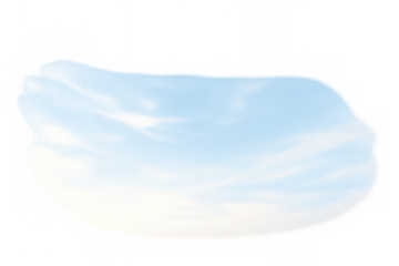 Blue sky and soft white clouds creating a peaceful atmosphere. Light passing through forming a subtle glow