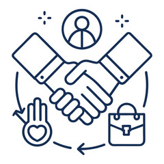 Modern Clean Outline Handshake Icons