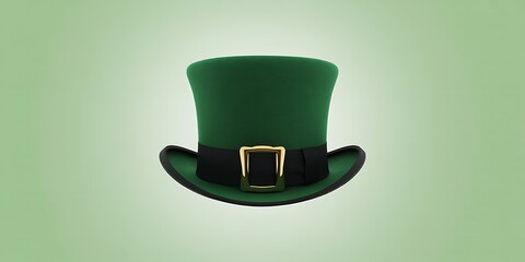 St patrick's day green top hat with gold buckle for leprechaun costume