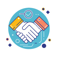 Thin Line Contemporary Handshake Icons