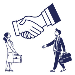 Clean Business Cooperation Handshake Icons