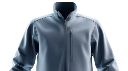 Modern light blue jacket with zipper