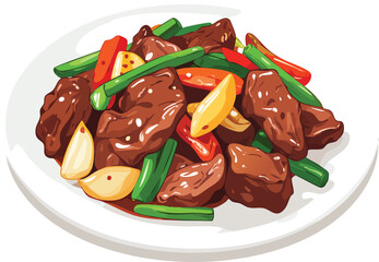 grilled meat with vegetables