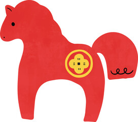 Chinese Cute Hand draw Element Horse