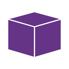 Purple Cube Vector Illustration