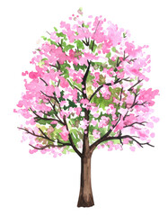 Obraz premium 春の木（水彩テクスチャ、飾り、デコレーション素材）