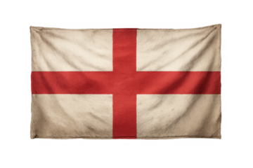 England national flag, a vintage saint george's cross banner, showing weathered fabric and a distressed antique texture