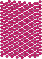 Seamless hexagonal pattern vector with geometric honeycomb layout, bold pink color, modern abstract background design, minimal flat style, repeatable texture for wallpaper and branding.