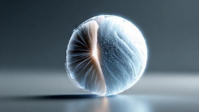Sphere Structure: A detailed illustration showcases a complex spherical form, highlighting textured surfaces and patterns, inviting the viewer into a world of intricate structures.