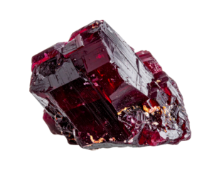  Raw Wine-Red Garnet Mineral Isolated Studio Shot PNG