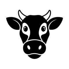 cow face , front view, vector illustration