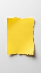 Yellow Torn Paper on White.