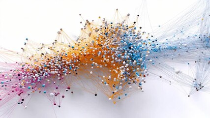 Network of Connections: A vibrant network of interconnected nodes and lines illustrates the complex interplay of data and relationships, showcasing the power of connectivity.