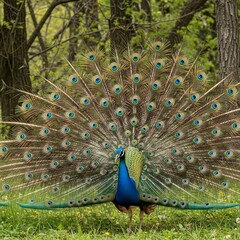 peacock with feathers out