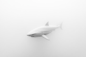 Obraz premium Minimalist shark illustration in monochrome for marine life design