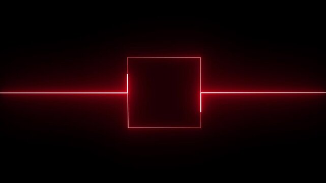 Abstract Neon Rectangle Portal Gate Glowing Purple Light Lines Dark Background Futuristic, Glowing Neon light frame rectangle loading icon background in 4k video animation. - Powered by Adobe
