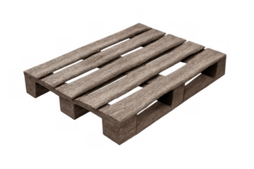 Wooden pallet for cargo logistics and warehouse storage, transport industry supply chain solution, transparent background