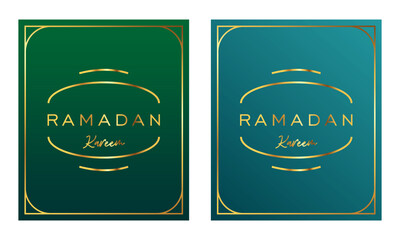 Elegant Ramadan Kareem poster design collection featuring gradient backgrounds and refined golden typography, ideal for festive Islamic greetings and spiritual celebrations