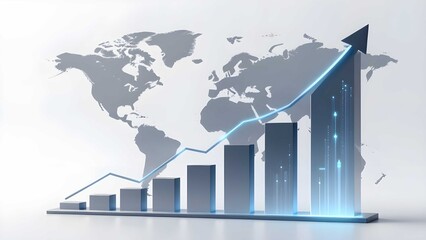 Global business growth chart showing financial success and market expansion