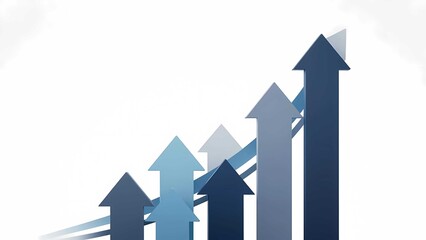 Rising Financial Stock Market Graph with Progress Arrow for Investment Strategy