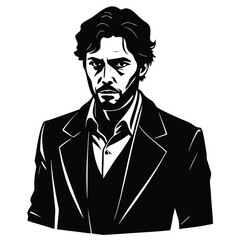 big collection of people silhouettes walking running and standing vector set