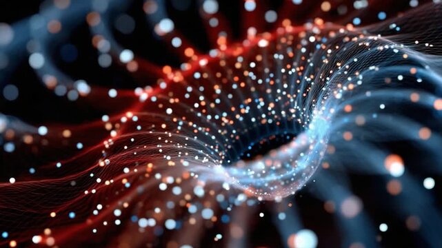 Vibrant Data Vortex: A captivating visualization of data swirling and flowing, creating an immersive experience that captures the essence of interconnectedness and technology.