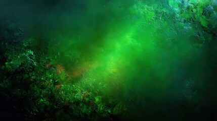 Vibrant green abstract background with dark shadows and bright highlights