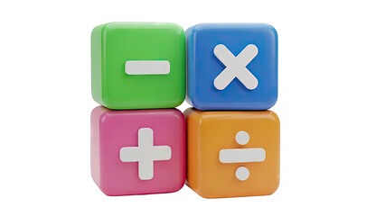 Fototapeta premium Math Operations Blocks