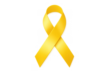 Yellow awareness ribbon symbolizing suicide prevention, sarcoma awareness, military support, and childhood cancer awareness