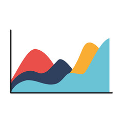 Colorful layered area chart showing data trends