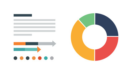 Donut chart and infographic elements for business data visualization
