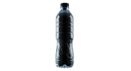 Hydration illuminated: Studio shot of a transparent bottle on a black background for advertising