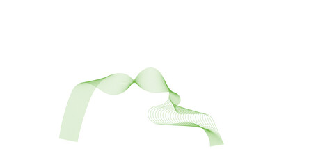 Vector illustration of a green eco ribbon shaped like a leaf symbol isolated on a white background for nature and recycling concept decoration