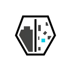 Abstract shield-like icon representing data security, system protection, and digital trust.