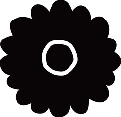花のシルエットアイコンベクターイラスト素材　デイジーやカモミールなどシンプルでかわいい花のイメージ画像　透明背景