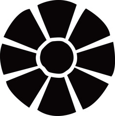 花のシルエットアイコンベクターイラスト素材　デイジーやカモミールなどシンプルでかわいい花のイメージ画像　透明背景