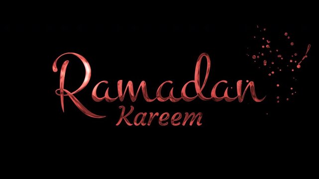 Displays ramadan kareem in stylized font on black background. Perfect for social media posts, greeting cards, or digital invitations.