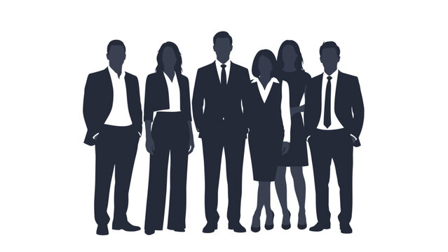 A diverse group of business professionals standing together in a unified stance, showcasing teamwork and collaboration. - Powered by Adobe