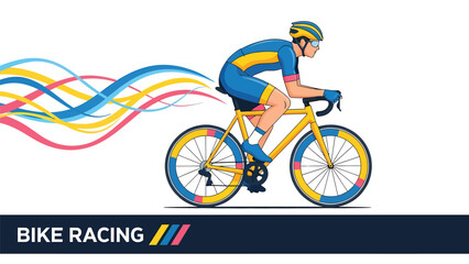Fototapeta premium Cyclist Racing on a Bicycle in Dynamic Competition.
