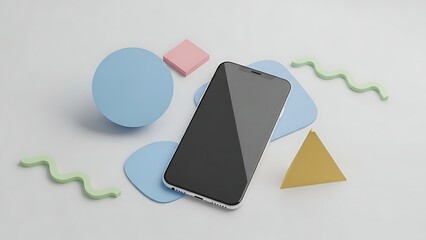 Modern Smartphone with Abstract Shapes