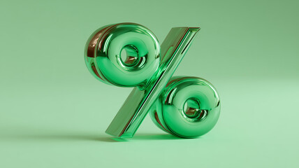 A percentage symbol standing upright representing interest rates financial metrics and economic calculation concept.
