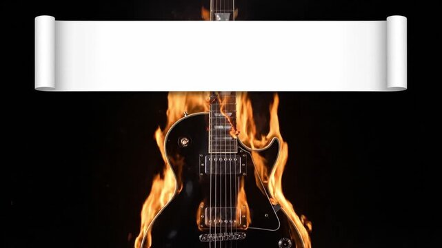 Electric Guitar in Flames &ndash; Rock Music Fire Concept