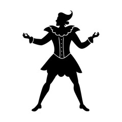 Minimalist Silhouette of a Dancer in Energetic Pose for Stage Performance