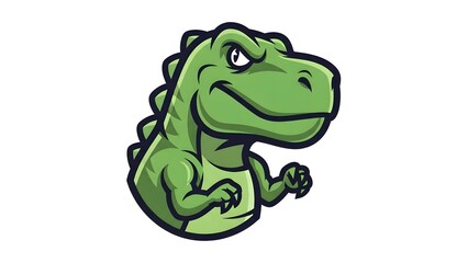 Obraz premium Dinosaur Mascot Logo Vector, Modern Flat Style