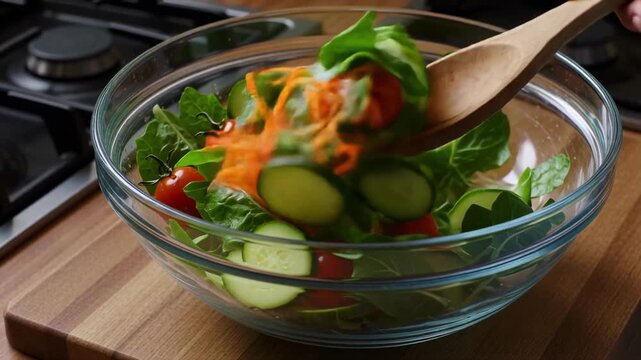 Fresh Salad Mixing | Healthy & Easy Meal Prep