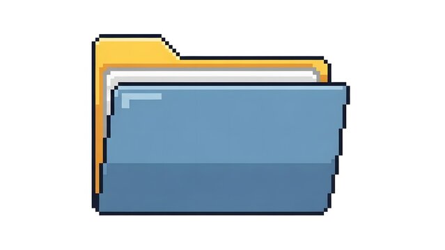 32-Bit Pixel Folder Icon &ndash; Retro Computer Interface Style
