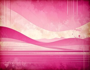 Artistic, pink-toned landscape with abstract curves and a watercolor effect