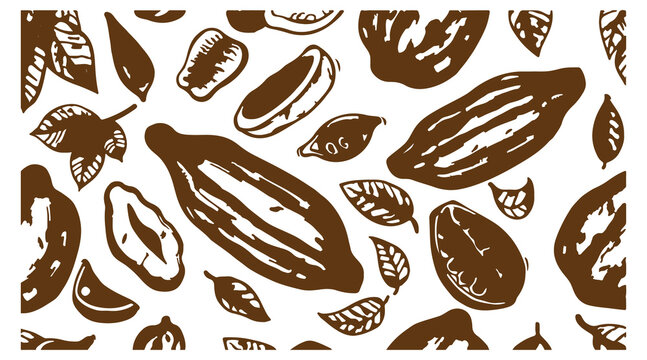 Coffee Bakery Hand Drawn Pattern, Brown White Food Illustration, Cafe Menu Doodle Design Set, Breakfast Items Sketch Collection, Pastry Dessert Graphic Art, Restaurant Food Background Clipart, Vintage